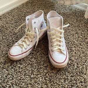 Classic White high top converse - M4.5 W6.5
